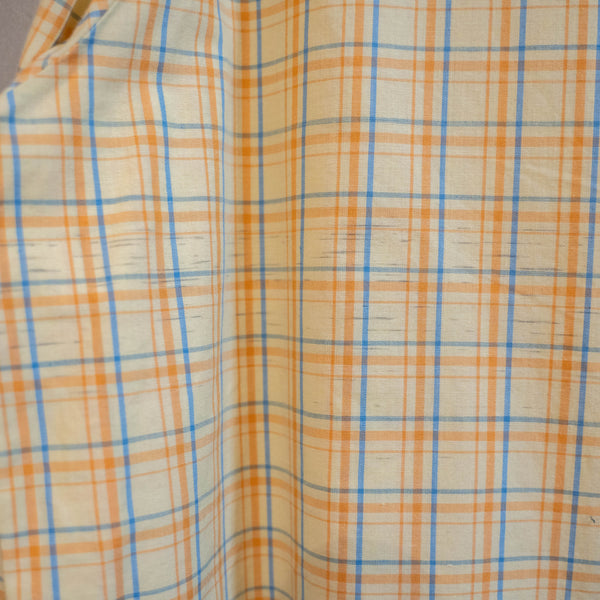 around1970s Europe yellow base check pajama shirt