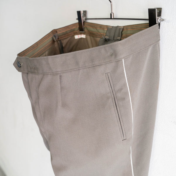 around 1980s East german military greige color side line trousers