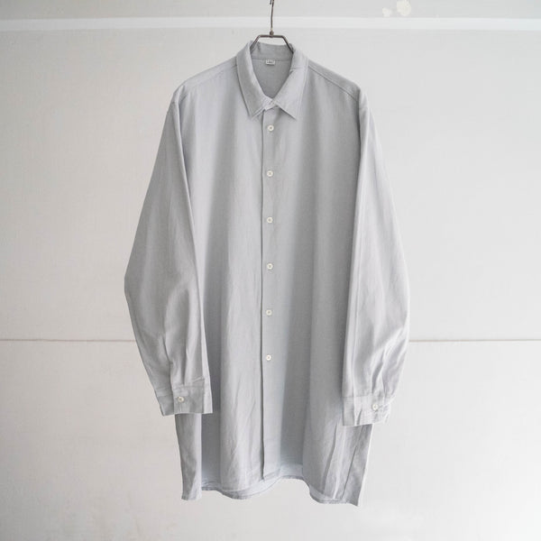 around 1980s Europe light gray long full-open shirt