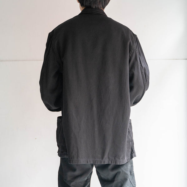 1960-70s Belgium work jacket 'dead stock' -black dyed-