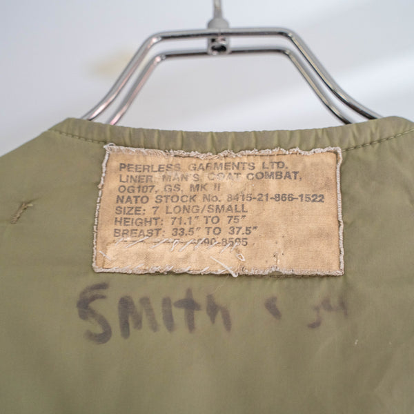 around 1980s Canadian military MK2 liner jacket 'zip remake' -with stencil-