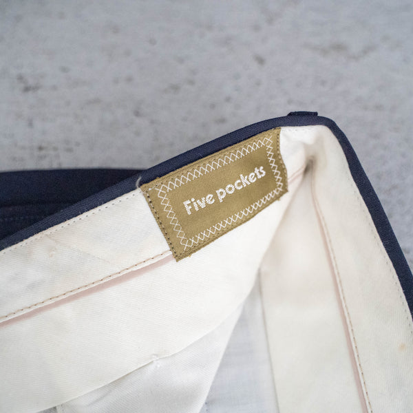 1990s Japan vintage dark navy summer wool slacks