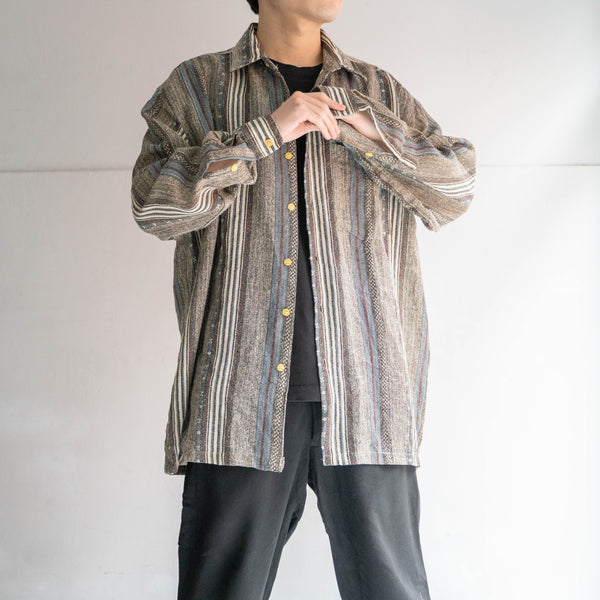 2000s multi-color striped shirt