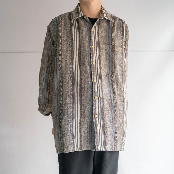 2000s multi-color striped shirt