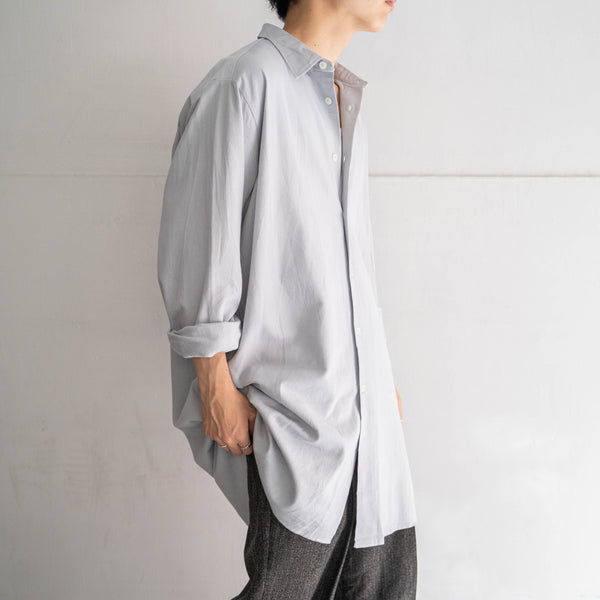 around 1980s Europe light gray long full-open shirt