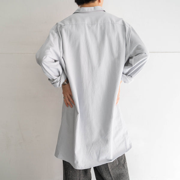 around 1980s Europe light gray long full-open shirt