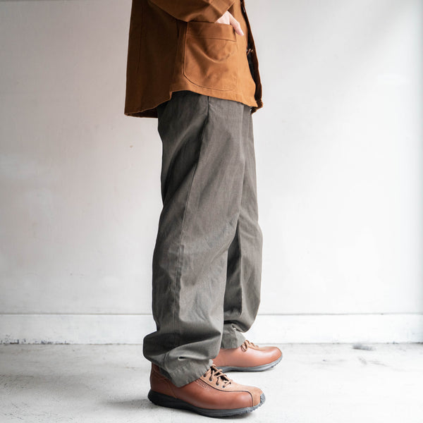 1970-80s Europe military chino pants -black dyed-