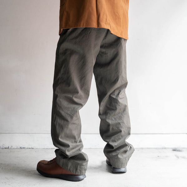 1970-80s Europe military chino pants -black dyed-