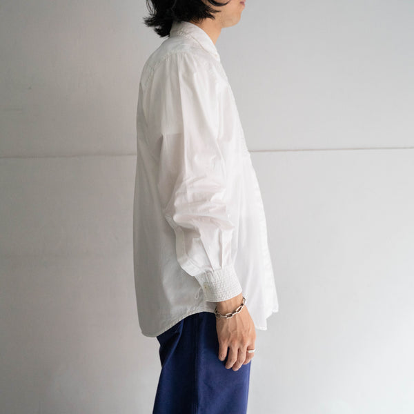 1990-00s white color front tuck design dress shirt