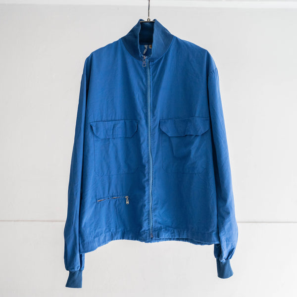 1980s Swedish military blue color high neck light weight jacket