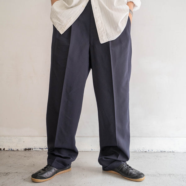 1990s Japan vintage dark navy summer wool slacks