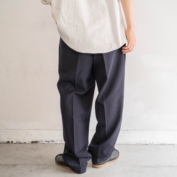 1990s Japan vintage dark navy summer wool slacks