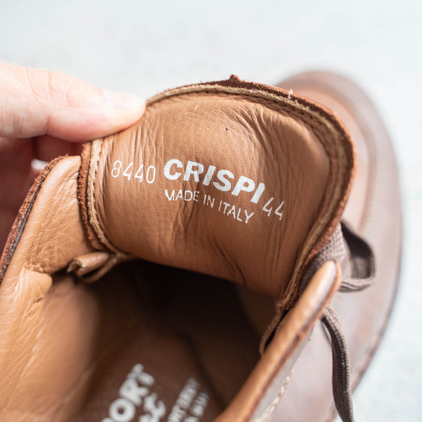 2000s Italy "CRISPI" leather sneaker 'dead stock' -brown-
