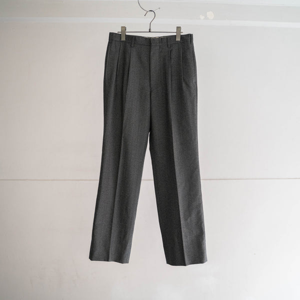 1990s japan vintage green chambray wool slacks