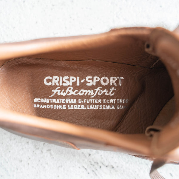 2000s Italy "CRISPI" leather sneaker 'dead stock' -brown-