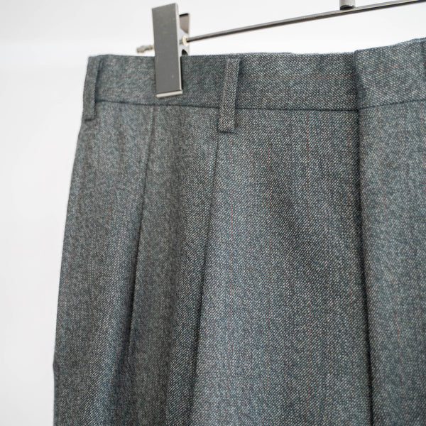 1990s japan vintage green chambray wool slacks