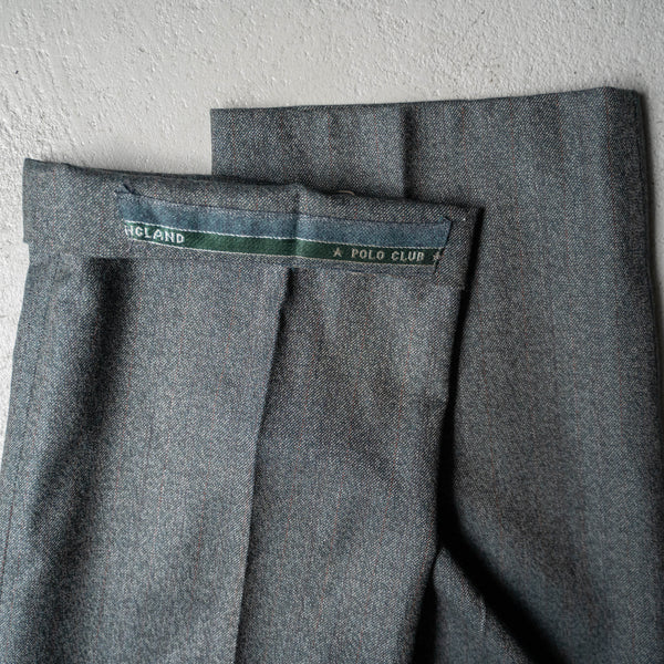 1990s japan vintage green chambray wool slacks