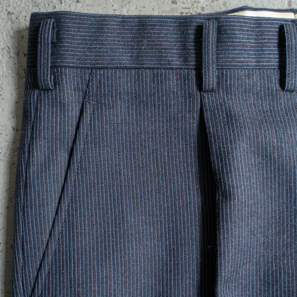 1990-00s Japan vintage navy based stripe slacks