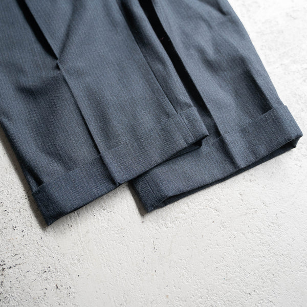 around 1960s Japan vintage blue gray striped slacks -great fabric-