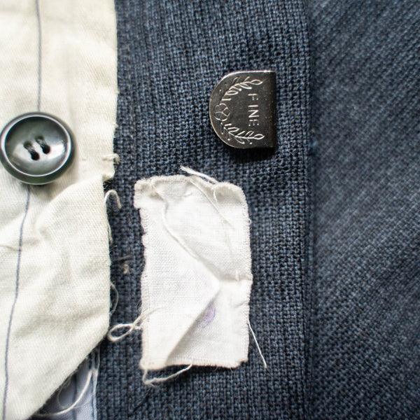 around 1960s Japan vintage blue gray striped slacks -great fabric-