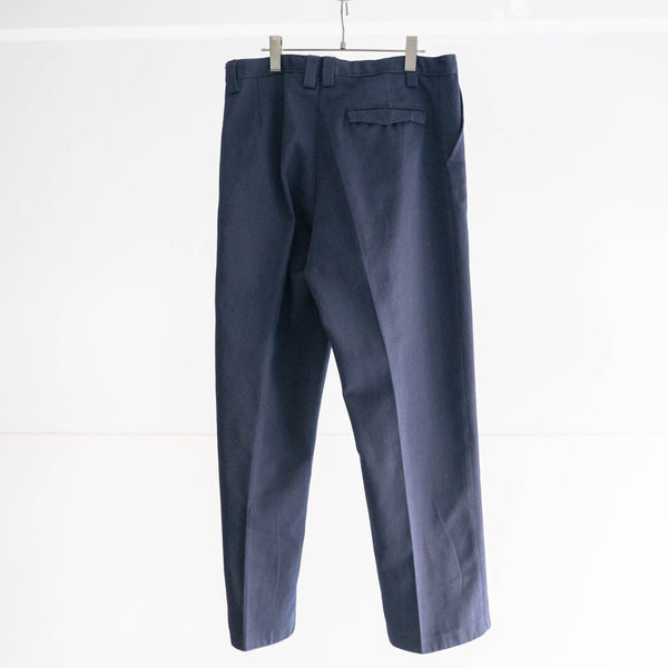 around 1980s Germany navy color one tuck wool pants