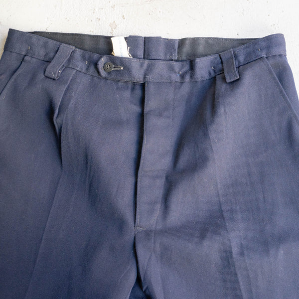 around 1980s Germany navy color one tuck wool pants