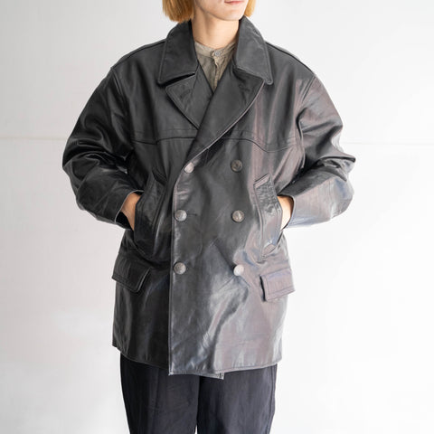 1970-80s Germany double breasted black color car coat