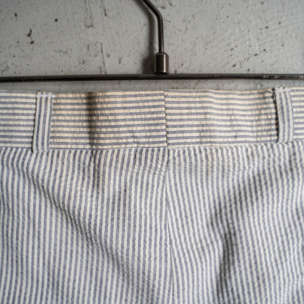 1990s UK white stripe seersucker pants 'dead stock'