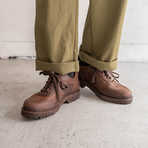 2000s Italy "CRISPI" leather sneaker 'dead stock' -brown-