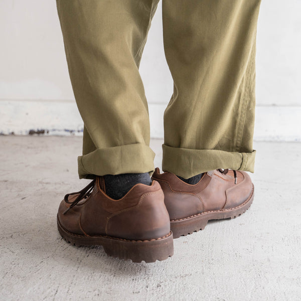 2000s Italy "CRISPI" leather sneaker 'dead stock' -brown-