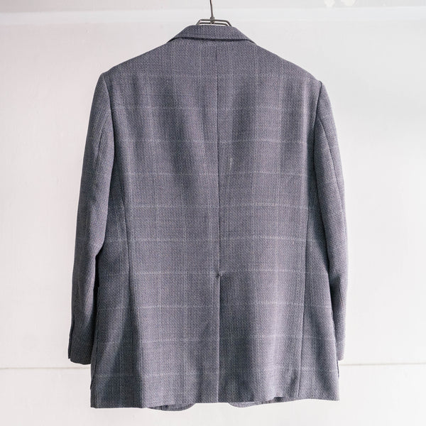 around 1990s Japan vintage navy × white check tailored jacket