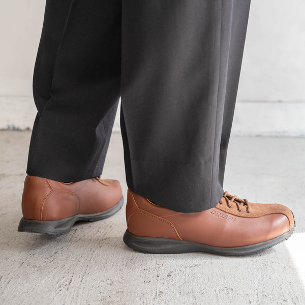 2000s Italy "CRISPI" leather sneaker 'dead stock' -light brown-