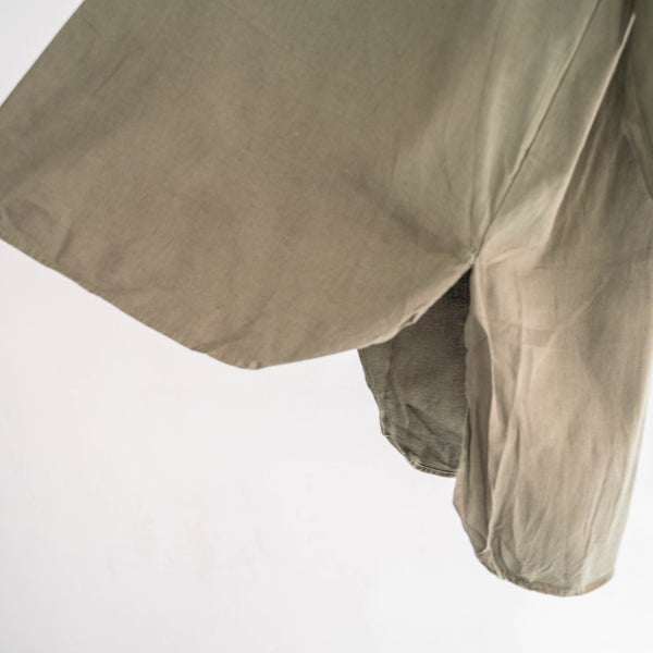 1970-80s olive green color military? two pocket grandpa shirt