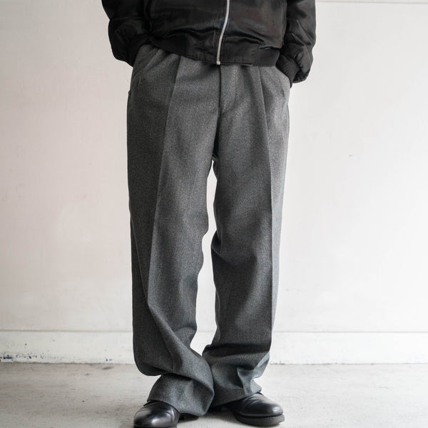 1990s japan vintage green chambray wool slacks