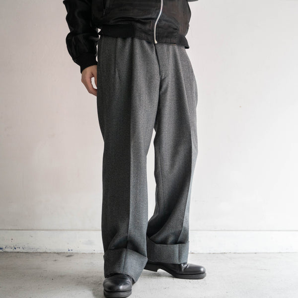 1990s japan vintage green chambray wool slacks