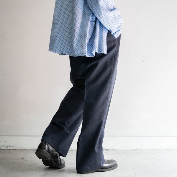 1990-00s Japan vintage navy based stripe slacks
