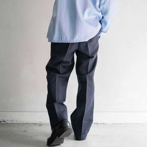 1990-00s Japan vintage navy based stripe slacks