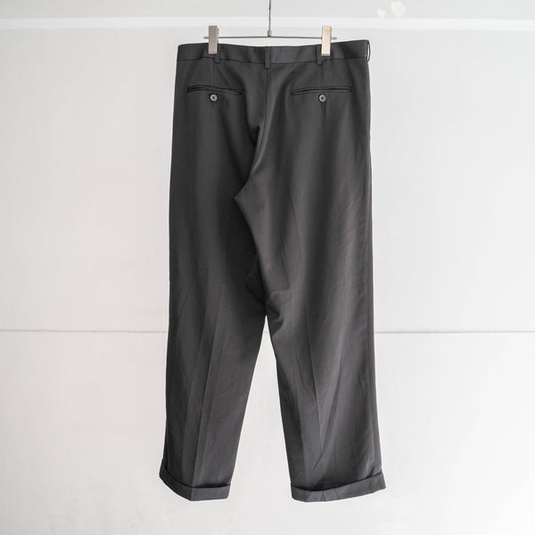 1990-00s Perry Ellis black color poly 100 two tuck slacks