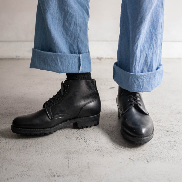1960-70s Italian military black leather boots