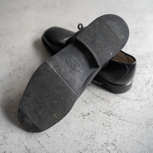 1990s Italian military black leather shoes -round toe-