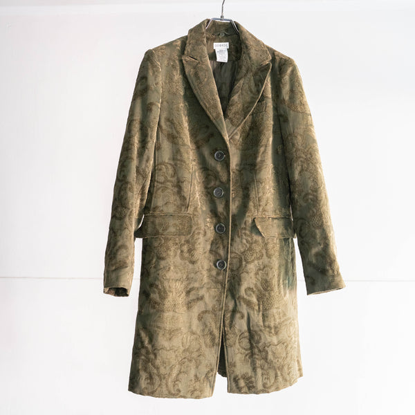 1990s khaki color gobelin print coat