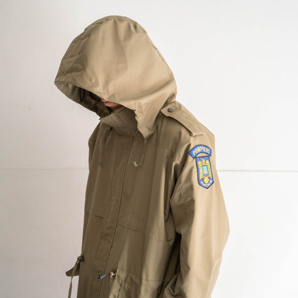 2000s Romanian fireman brown color outdoor parka 'dead stock'