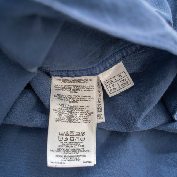 2000s 'Brooks Brothers' faded navy cotton 100 BD shirt
