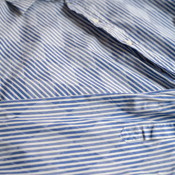 2000s Italy blue stripe × argyle shirt