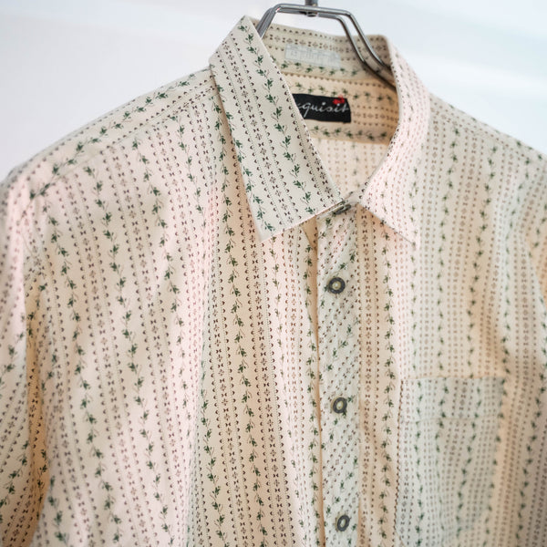 around 1990s Europe light beige all-over pattern shirt