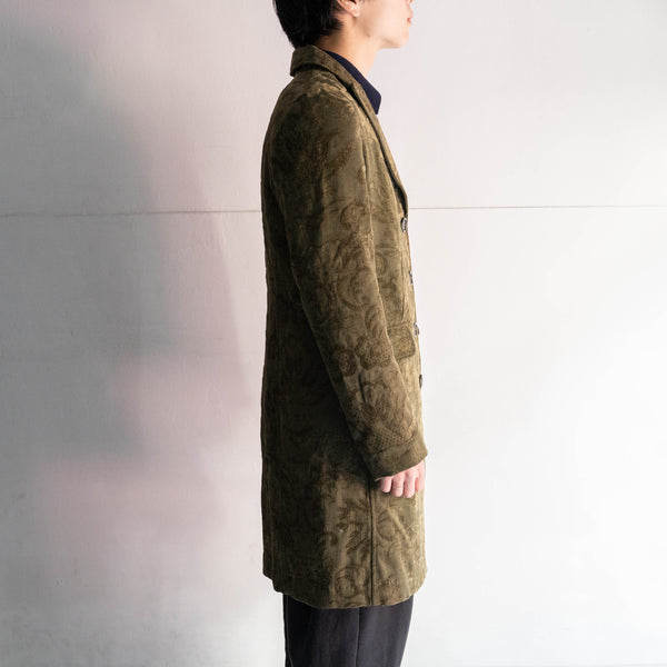 1990s khaki color gobelin print coat