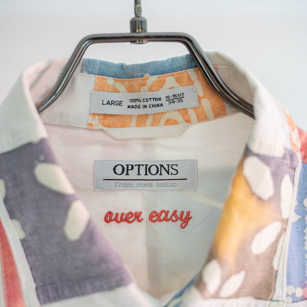 2000s patch work pattern shirt