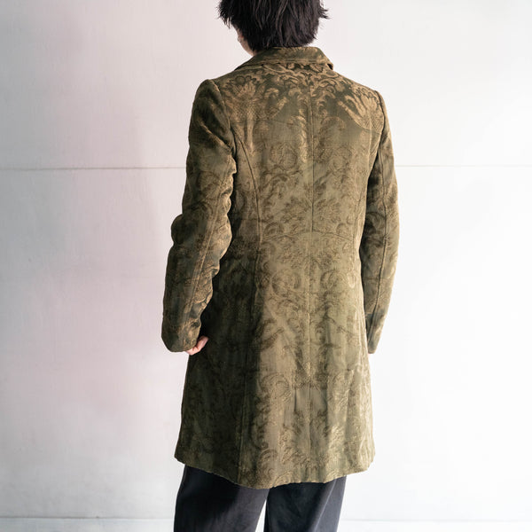 1990s khaki color gobelin print coat