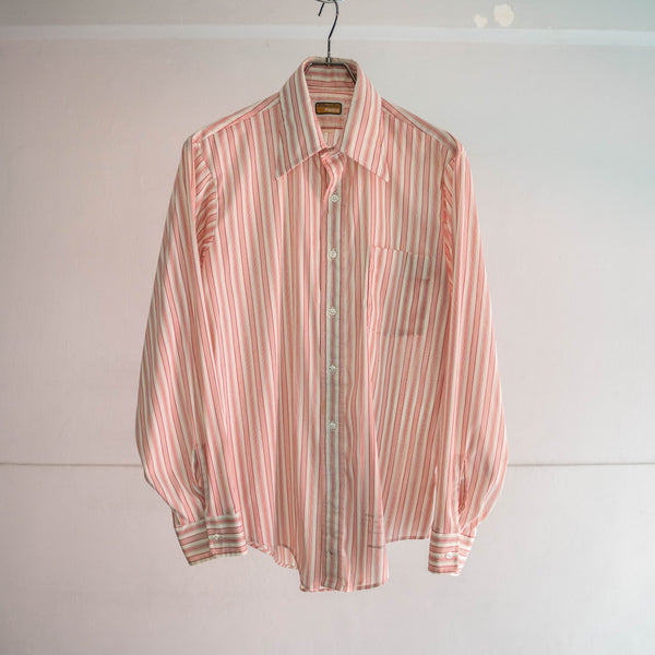 1970s USA white × red stripe shirt