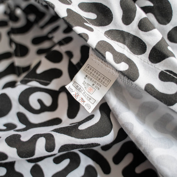2000s Korean military white × black camo pattern s/s shirt